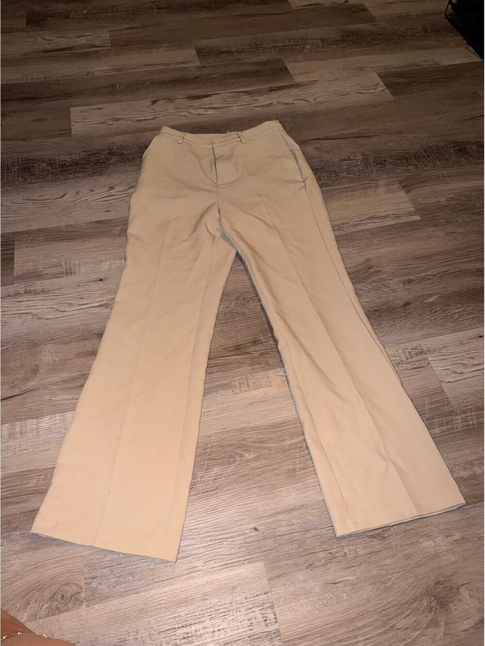Dazy Women's Cream Flare Trousers Size Small Tailored Casual Pants
